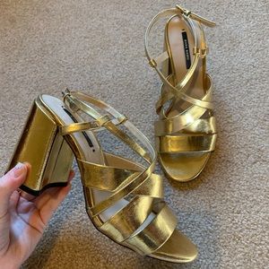 Gold Zara heels